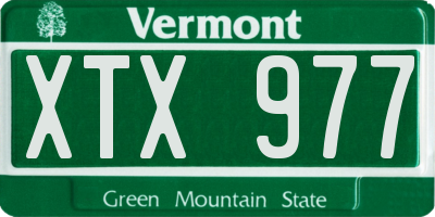 VT license plate XTX977