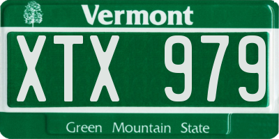 VT license plate XTX979