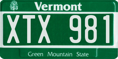 VT license plate XTX981