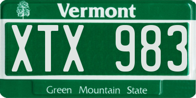 VT license plate XTX983