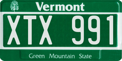 VT license plate XTX991