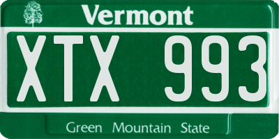 VT license plate XTX993