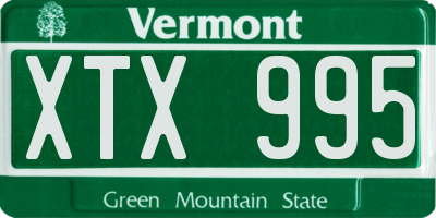 VT license plate XTX995
