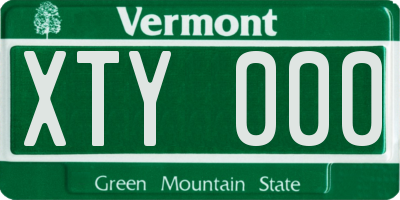 VT license plate XTY000