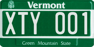 VT license plate XTY001
