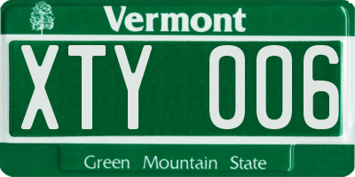 VT license plate XTY006