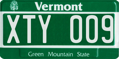VT license plate XTY009
