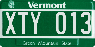 VT license plate XTY013