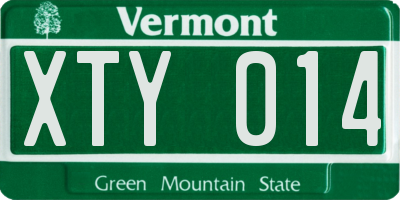 VT license plate XTY014