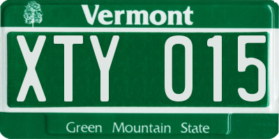 VT license plate XTY015