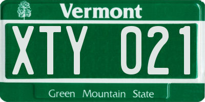 VT license plate XTY021
