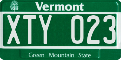 VT license plate XTY023
