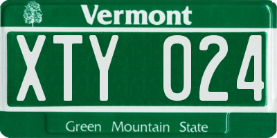VT license plate XTY024
