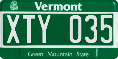 VT license plate XTY035