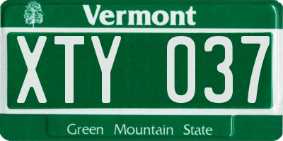 VT license plate XTY037