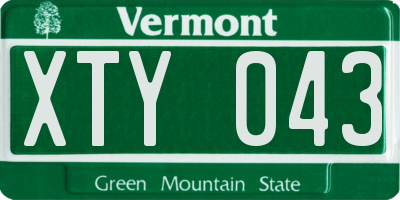 VT license plate XTY043