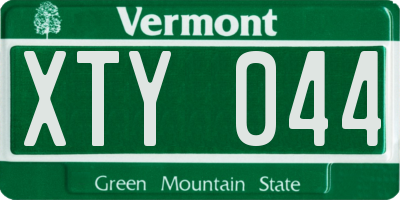 VT license plate XTY044