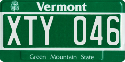 VT license plate XTY046