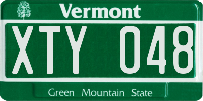 VT license plate XTY048