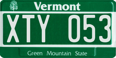 VT license plate XTY053