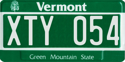 VT license plate XTY054