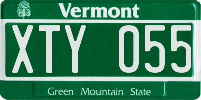 VT license plate XTY055