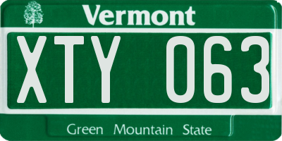 VT license plate XTY063