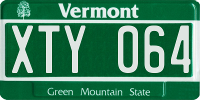 VT license plate XTY064