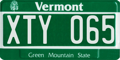 VT license plate XTY065