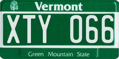 VT license plate XTY066