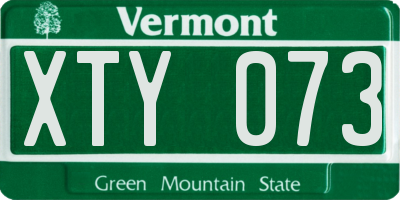VT license plate XTY073