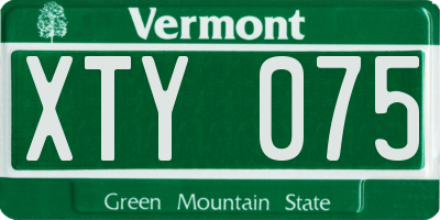 VT license plate XTY075