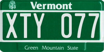 VT license plate XTY077