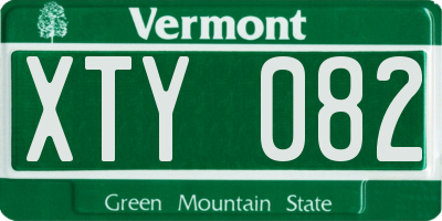 VT license plate XTY082