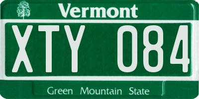 VT license plate XTY084