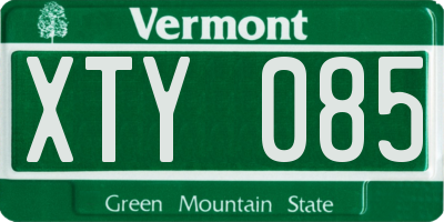 VT license plate XTY085