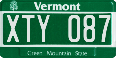 VT license plate XTY087