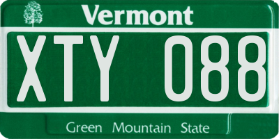 VT license plate XTY088