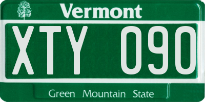 VT license plate XTY090