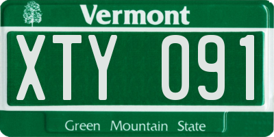 VT license plate XTY091
