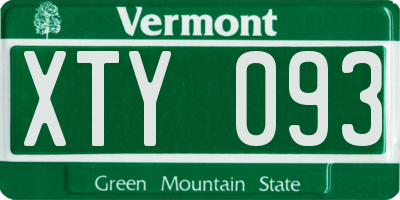 VT license plate XTY093