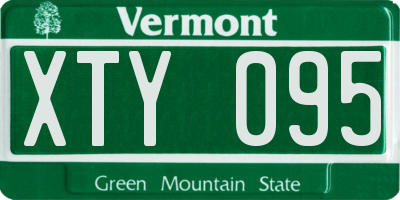 VT license plate XTY095