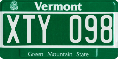 VT license plate XTY098