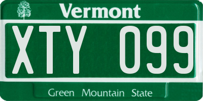 VT license plate XTY099