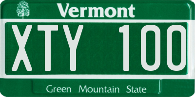 VT license plate XTY100