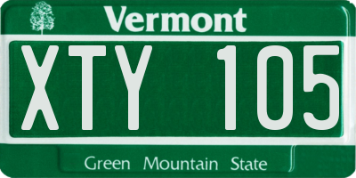 VT license plate XTY105
