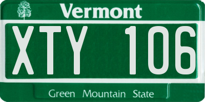 VT license plate XTY106