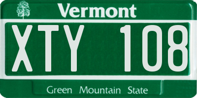 VT license plate XTY108