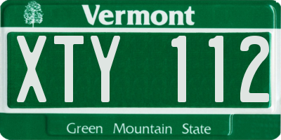 VT license plate XTY112