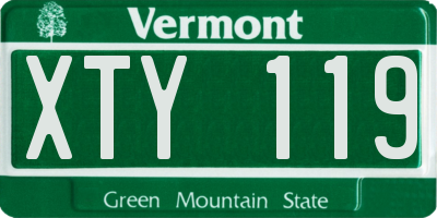 VT license plate XTY119